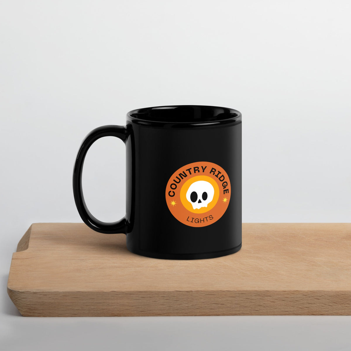 Country Ridge Lights Black Glossy Mug - Country Ridge Lights